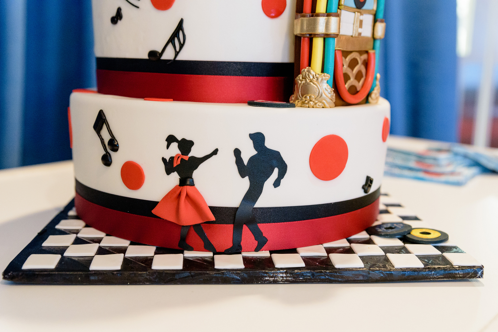 75th Surprise Birthday Party with a 1950s Diner theme at Diamond Lake Yacht Club in Edwardsburg, MI. Photographed by Katie Whitcomb Photography, Event Planning by Celebrated Events