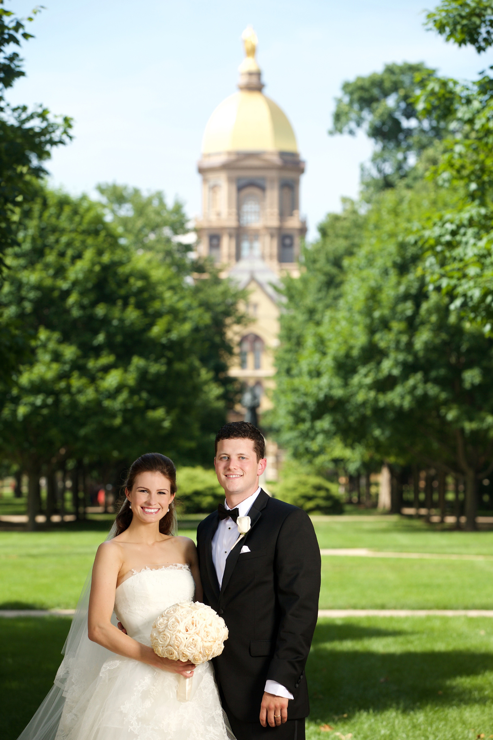 Wedding Ceremony at Basilica of the Sacred Heart with a Reception at the Morris Inn in South Bend, IN. Photographed by Bob & Dawn Davis Photography & Design, Wedding Planning by Celebrated Events